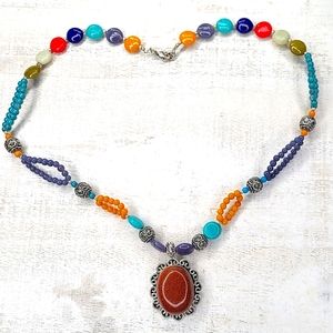 SUN SITARA MULTI-GEM NECKLACE-ARTISAN